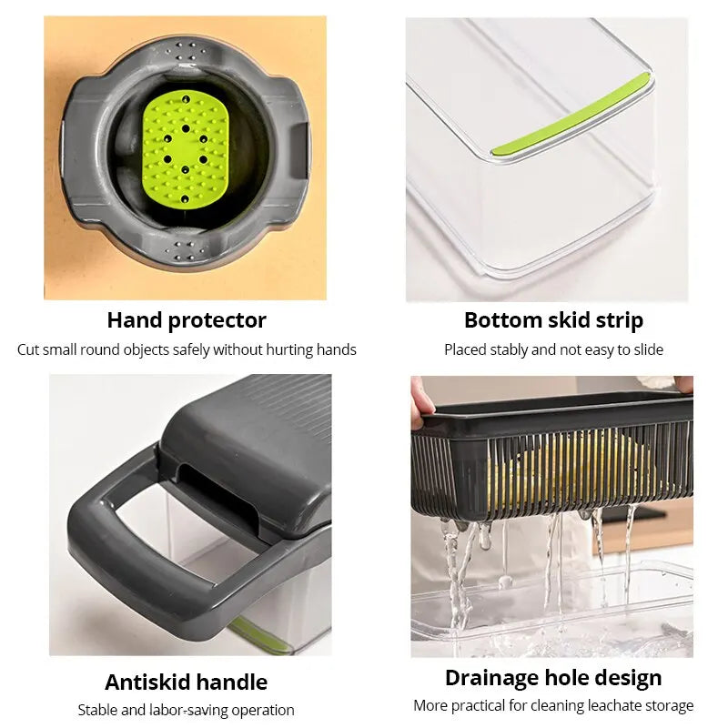 All-in-1 Vegetable Chopper, Slicer & Cutter for Kitchen