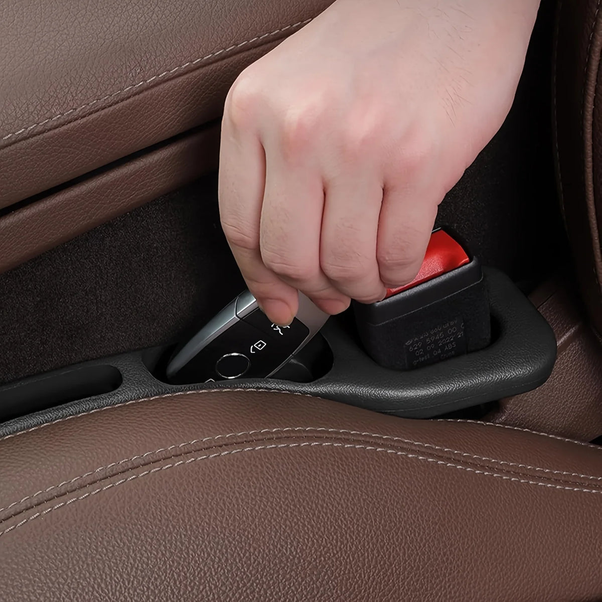 premium leather car seat gap organizer (2-pack)