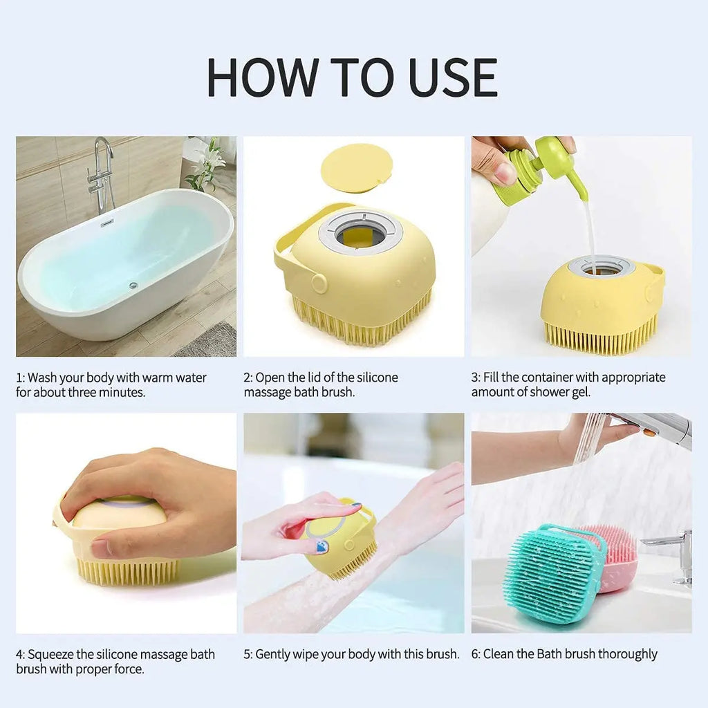 2-in-1 Silicone Pet Bath Brush & Shampoo Dispenser