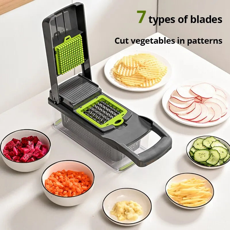 All-in-1 Vegetable Chopper, Slicer & Cutter for Kitchen