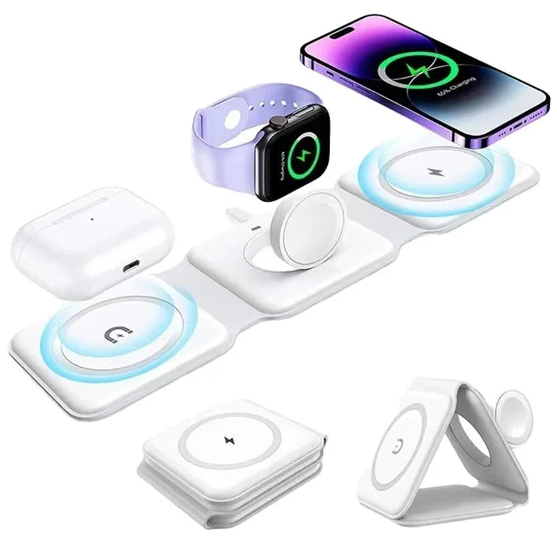 3-in-1 Foldable Magnetic Wireless Charging Station