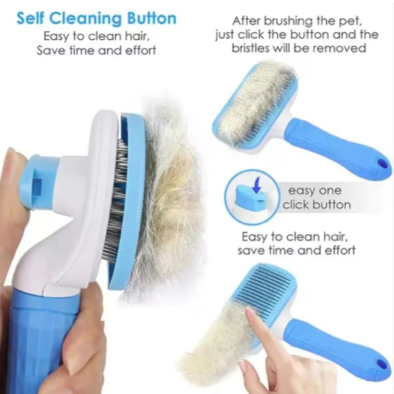 Pets Brush for Shedding, Self Cleaning Brush for Long & Short Hair