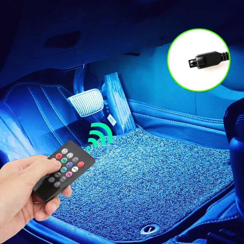 App & Sound-Controlled RGB LED Interior Strip Lights for Car
