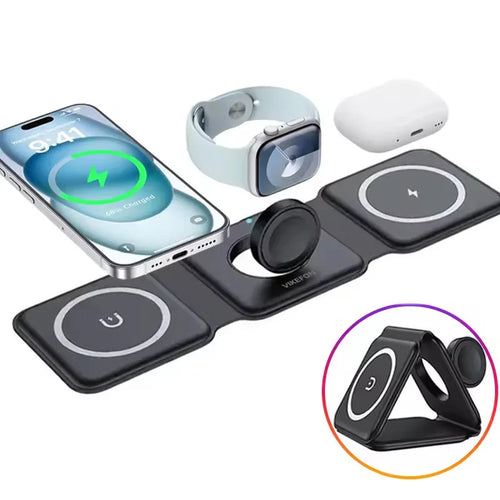 3-in-1 Foldable Magnetic Wireless Charging Station
