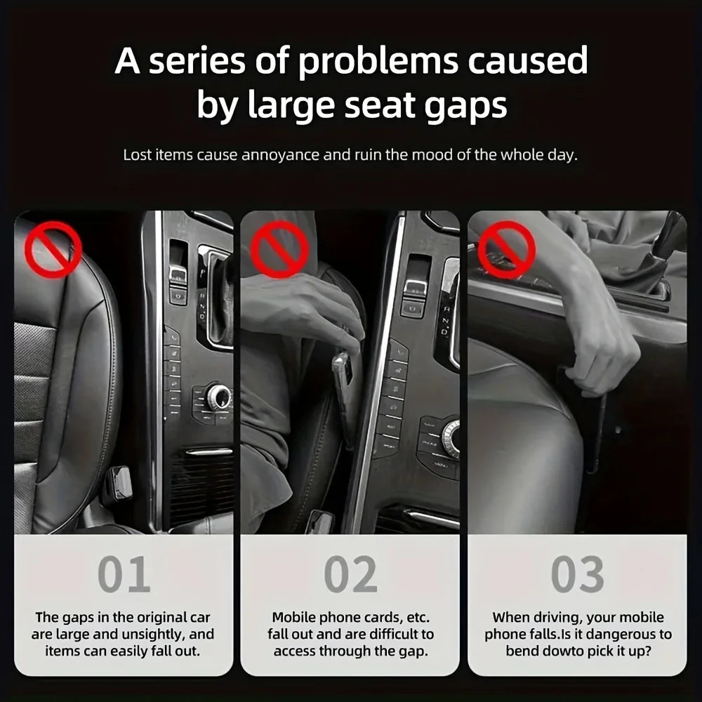 premium leather car seat gap organizer (2-pack)