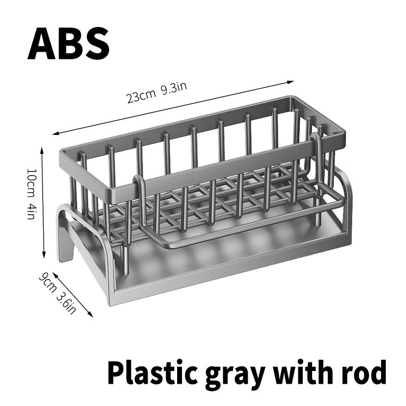 Stainless Steel Kitchen Sink Caddy & Sponge Holder Organizer