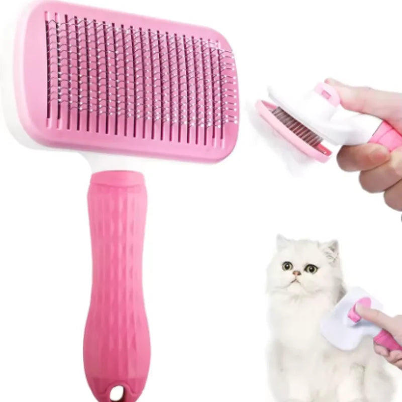 Pets Brush for Shedding, Self Cleaning Brush for Long & Short Hair
