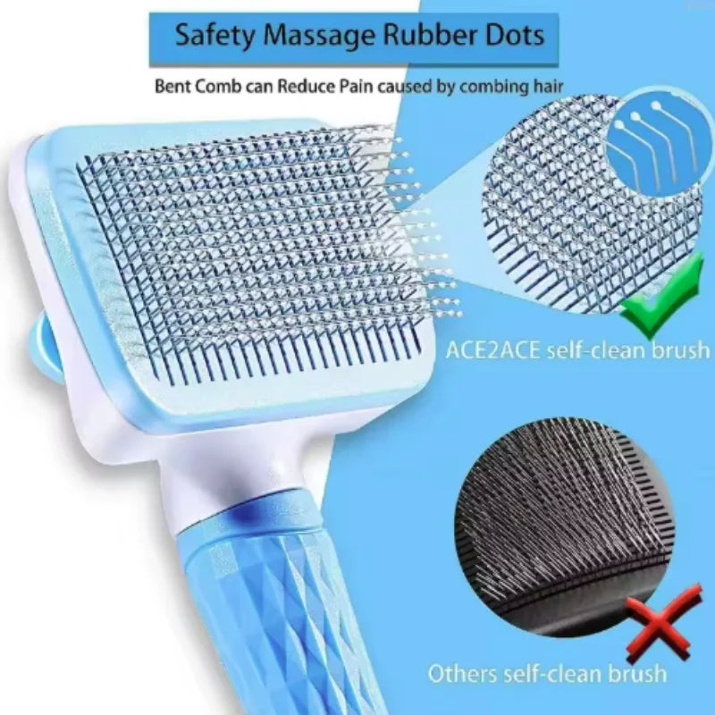 Pets Brush for Shedding, Self Cleaning Brush for Long & Short Hair